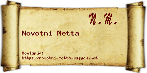 Novotni Metta névjegykártya